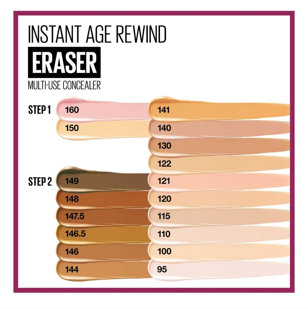 2 x Maybelline Instant Age Rewind Instant Eraser Multi Use Concealer, 146.5